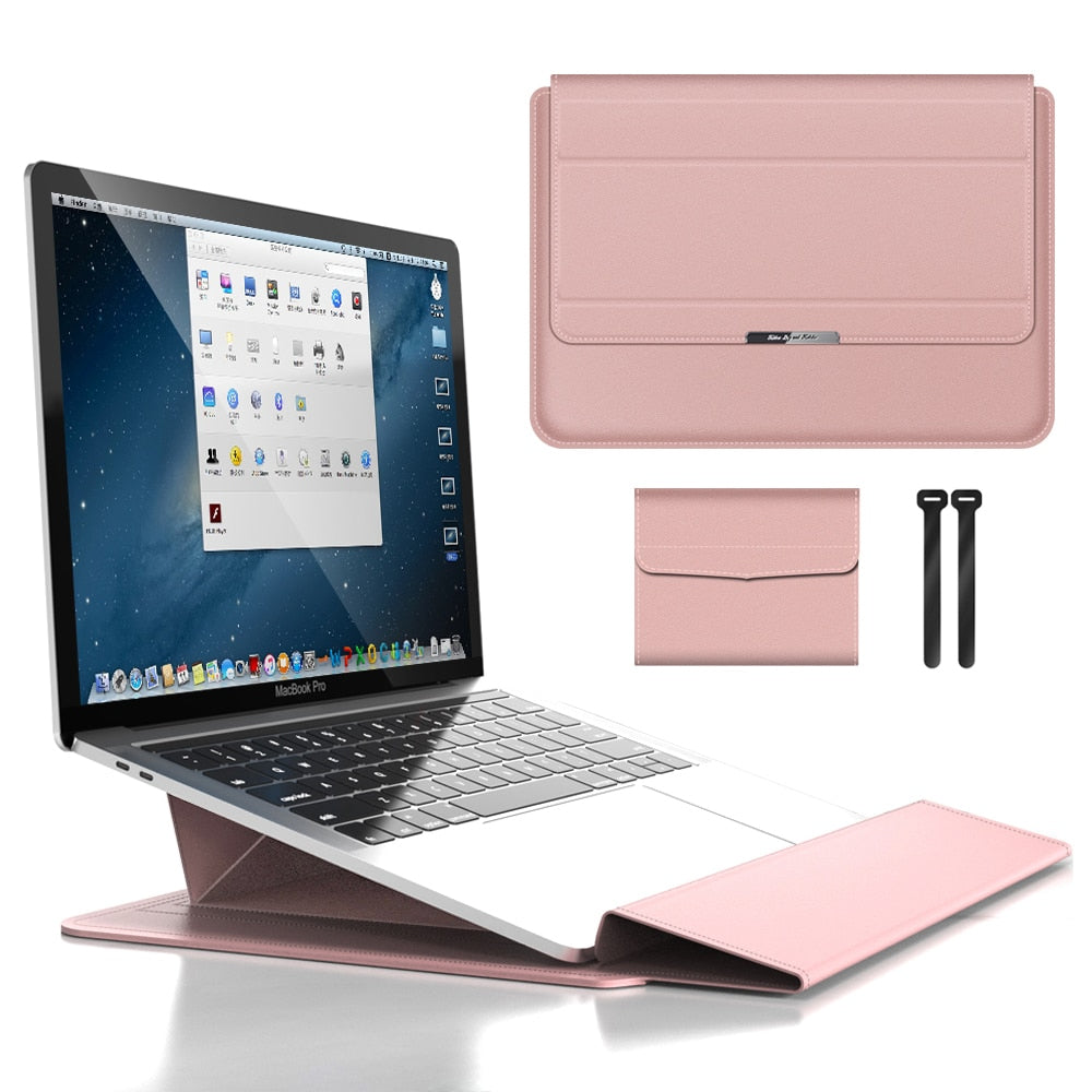 3-in-1 Waterdichte Laptop Sleeve Case met Polssteun en Standaard