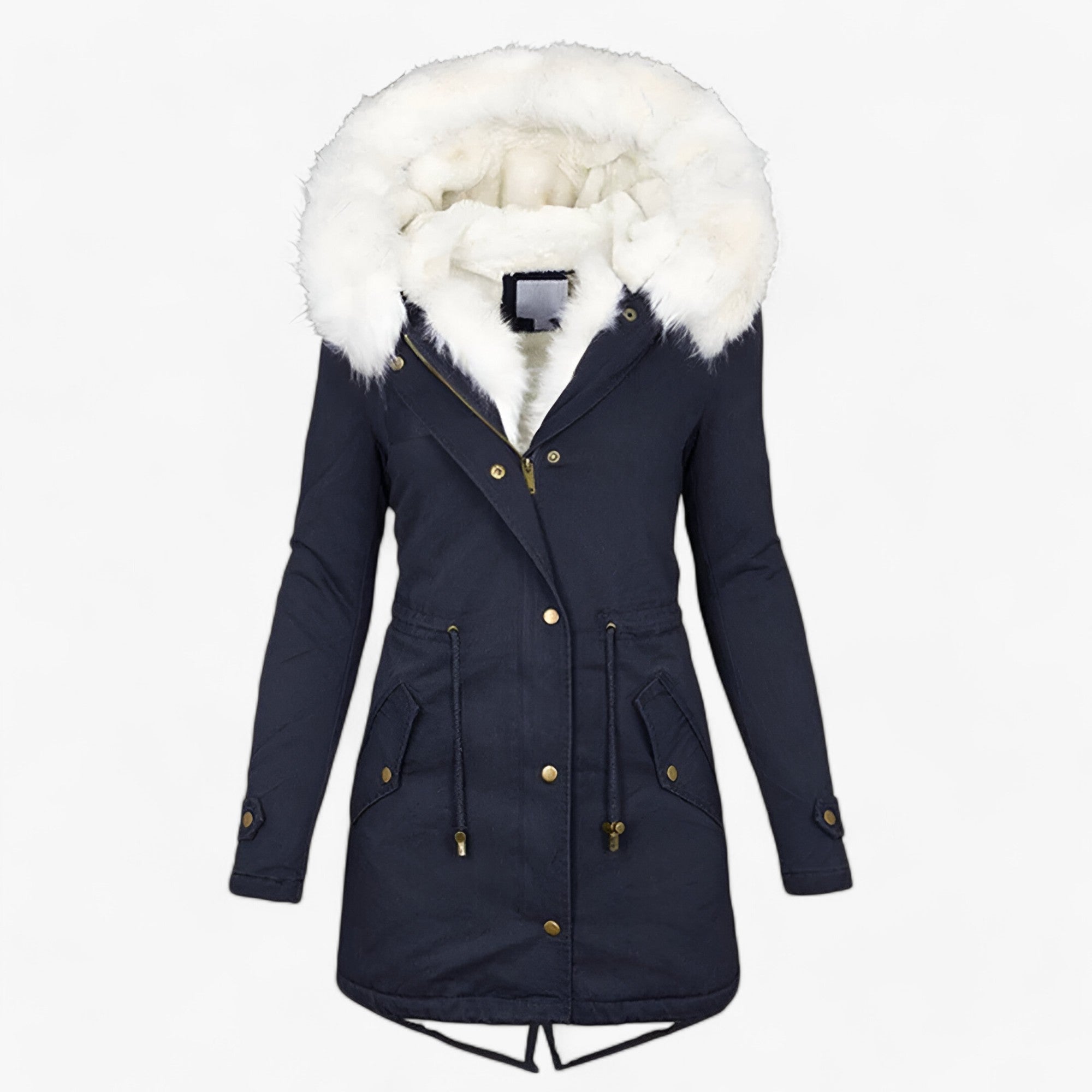 Luxe Winterjas voor Dames – Elegante Jas met Grote Capuchon