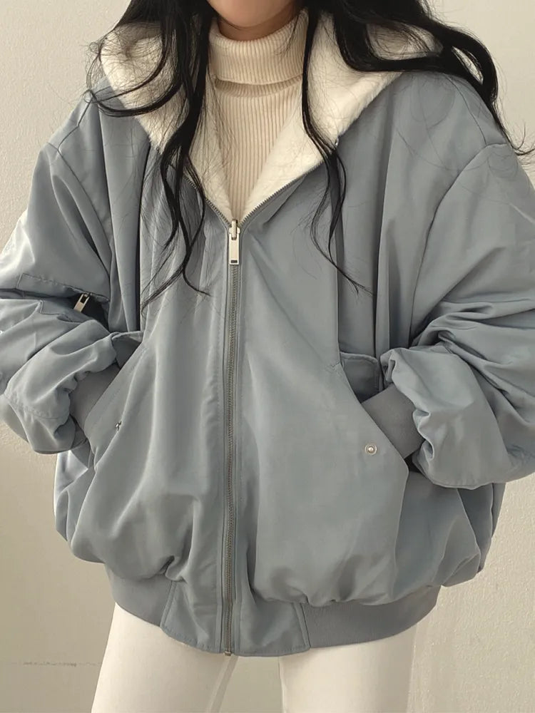 Dames Winterjas met Rits en Casual Oversized Pasvorm