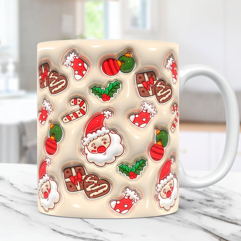 Kerstmok met Santa Print – Feestelijke Beker voor Winter & Cadeau