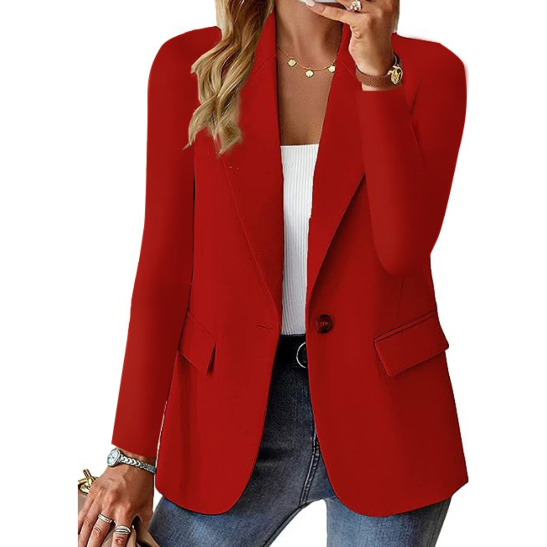 Casual Damesblazer Met Reverskraag | Print Design