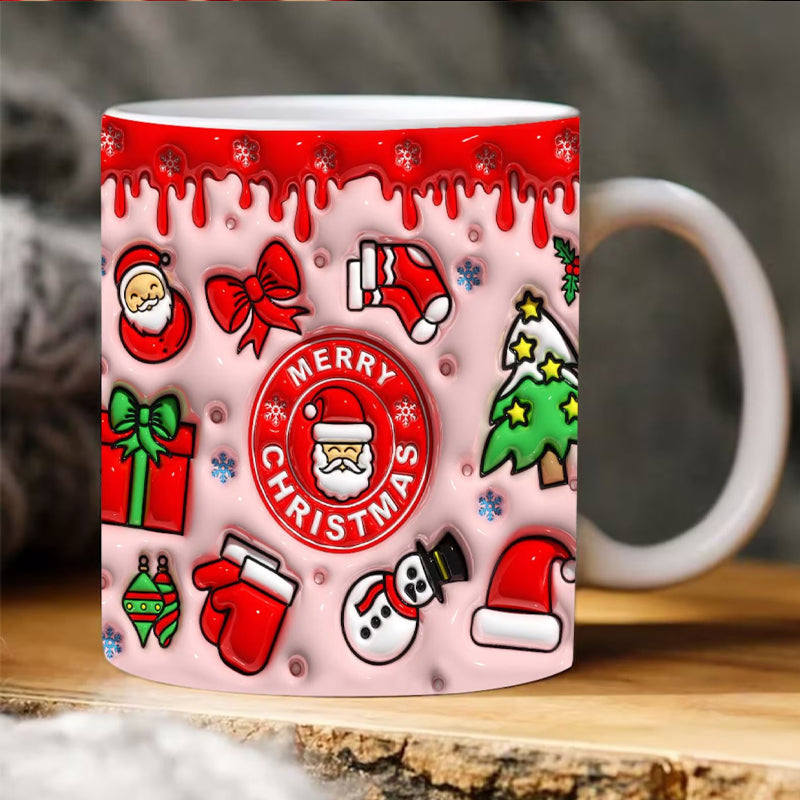Kerstmok met Santa Print – Feestelijke Beker voor Winter & Cadeau