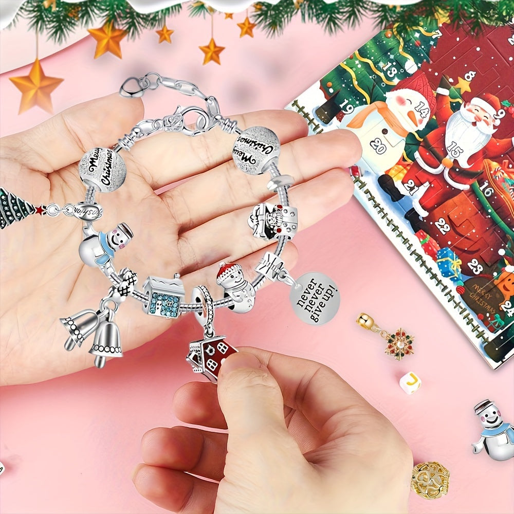 Kerst Armband Cadeauset – Charm Bracelet met Feestelijke Bedels