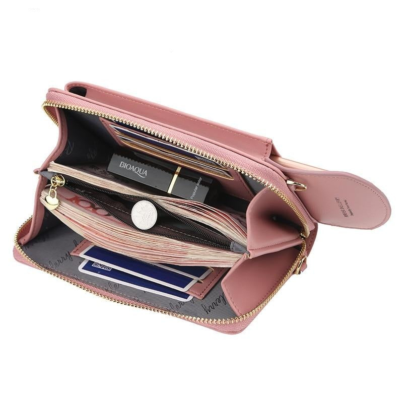 Elegante en Ruime Crossbody Handtas met Ritsvakken