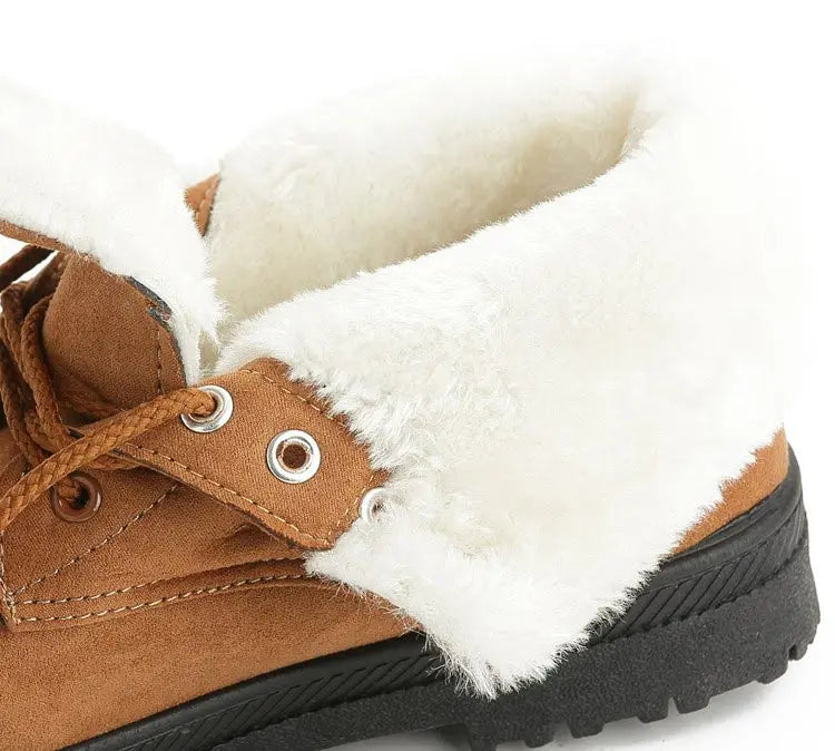 Dames Winterboots met Bontvoering – Warme Antislip Enkelboots