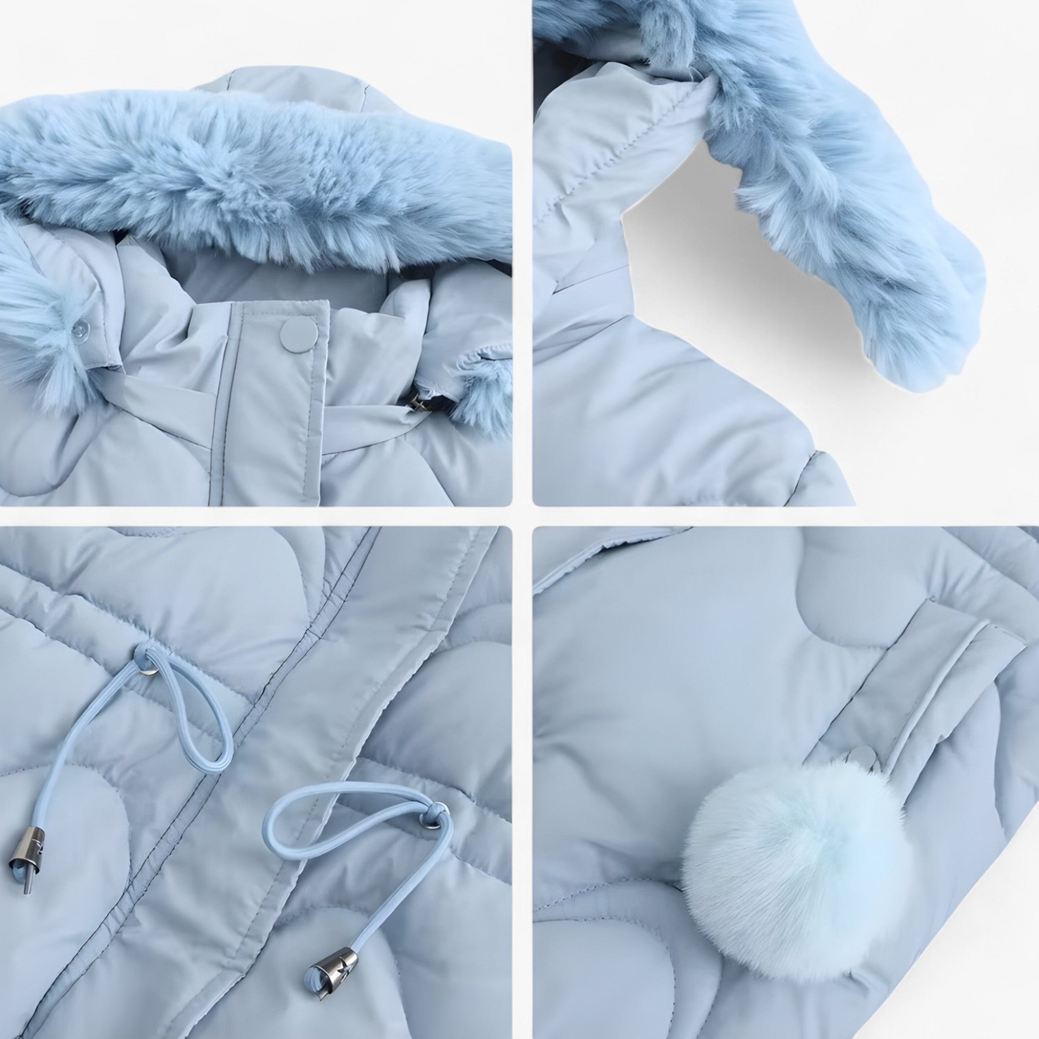 Dames Winterjas – Elegante Warme Jas met Bontkraag en Capuchon