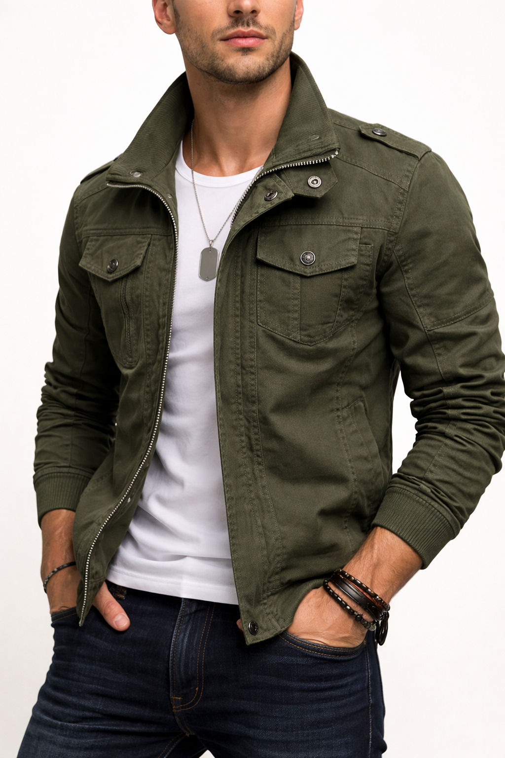 Heren Utility Jas – Stijlvolle Lightweight Militair Look Jacket