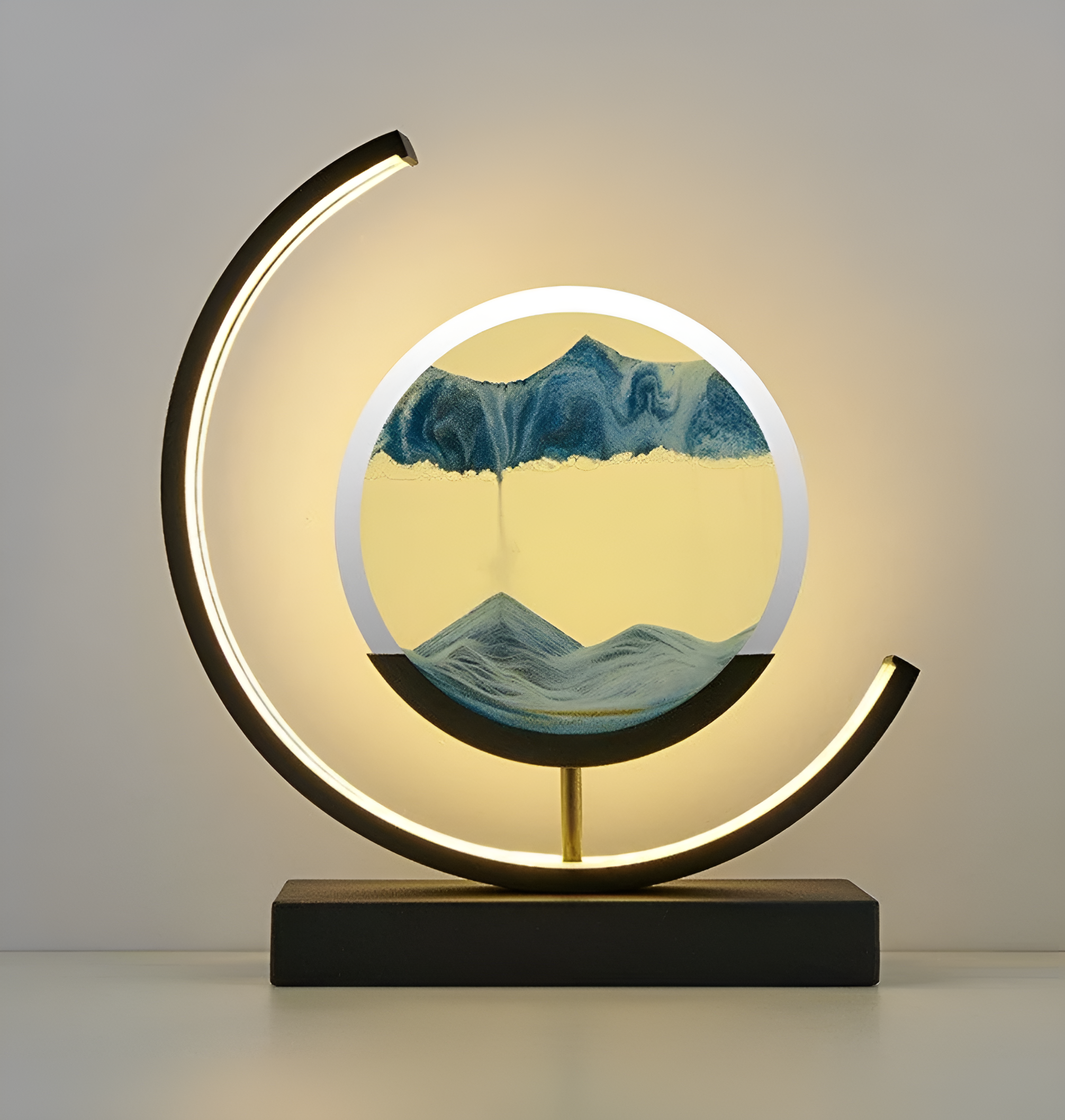 Zandkunst tafellamp – Decoratieve lamp met bewegend zanddesign