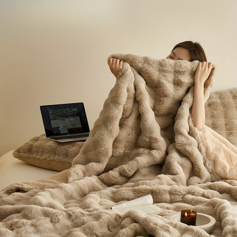 Pluizige luxe deken – Warme en stijlvolle plaid voor elk seizoen