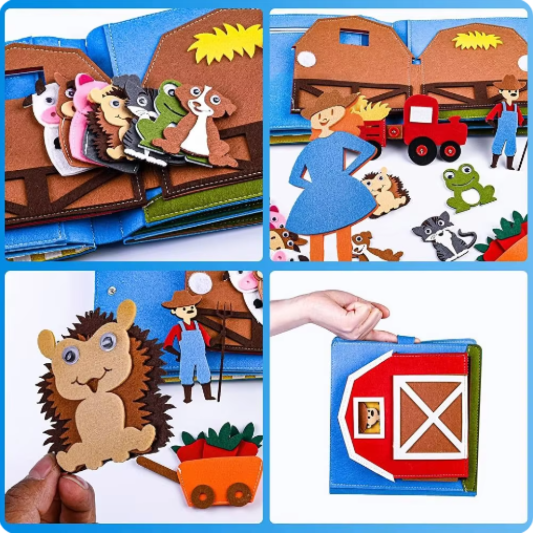 Boerderij Quiet Book voor Kinderen – Interactief Educatief Speelboek