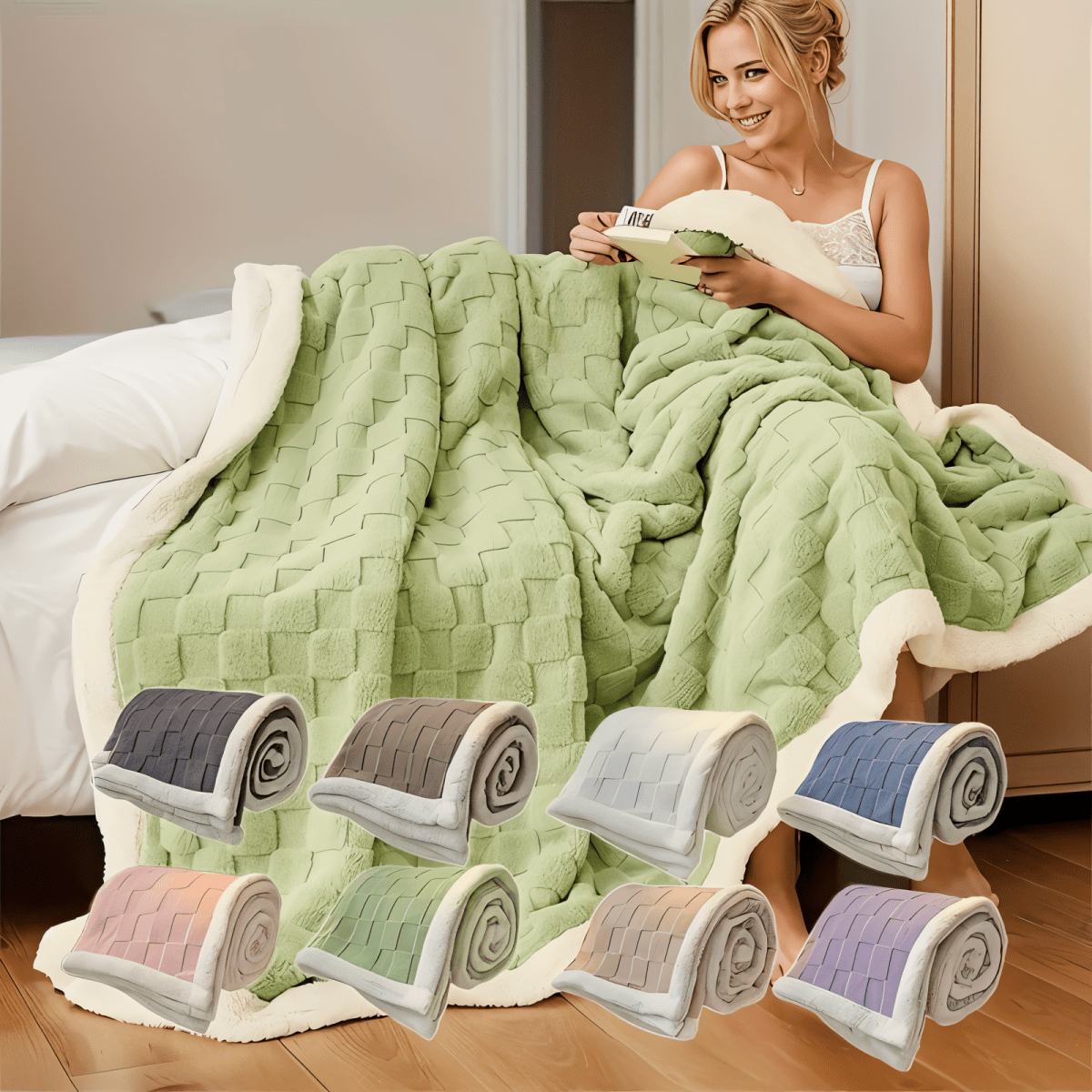 Dubbelzijdige Pluche Woondeken – Zachte & Warme Deken voor Bed & Bank