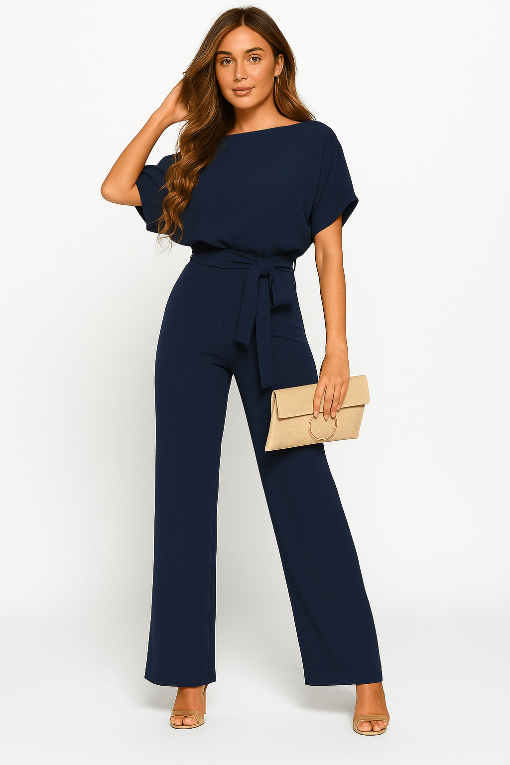 Jumpsuit met Verstelbare Tailleband en Elegante Pasvorm