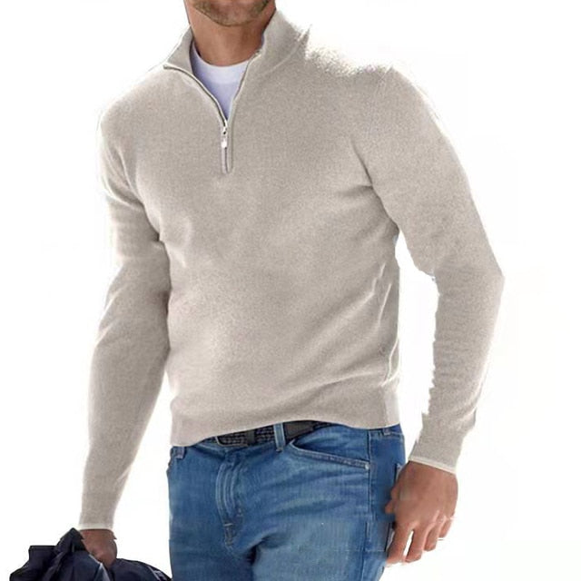 Heren Half-Zip Trui – Comfortabele Lichte Sweater met Kraag