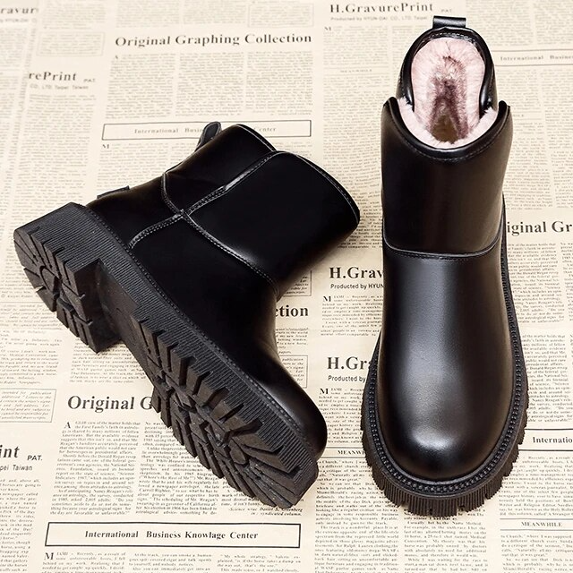 Zwarte Winterstiefels voor Dames - Warm en Waterdicht-mezamstore.nl