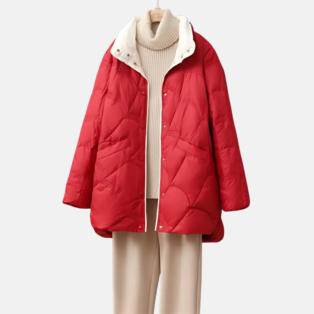 Dames Korte Gewatteerde Jas – Warme Stijlvolle Winterjas met Kraag