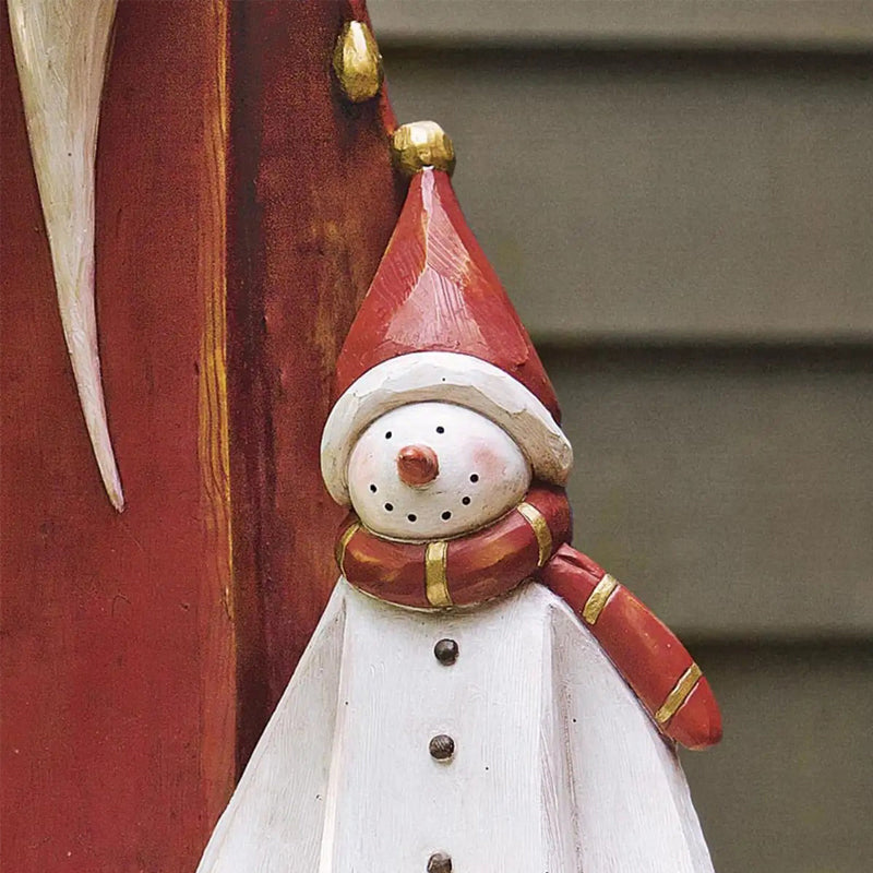 Verlichte Kerst Sneeuwpop Beeld – Decoratief Winterfiguur met Lantaarn