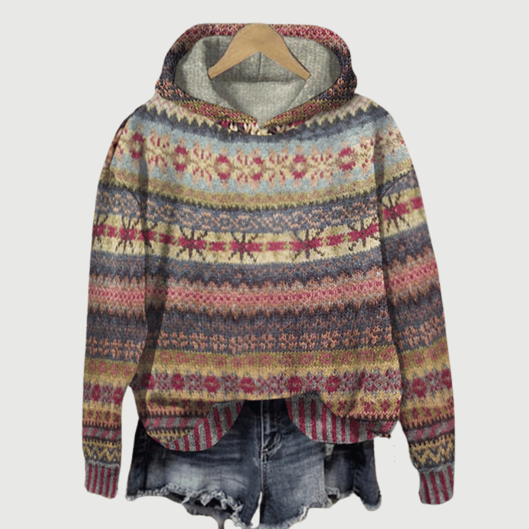 Dames Noorse Hoodie Trui voor Winter Warmte