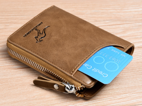 Compacte Herenportemonnee met Rits – Slim & Ruim Ontwerp