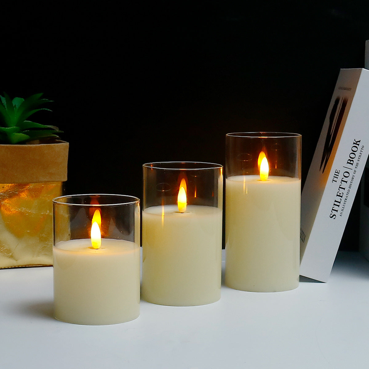 Vlamloze LED Kaarsen Set met Afstandsbediening - 3 Stuks