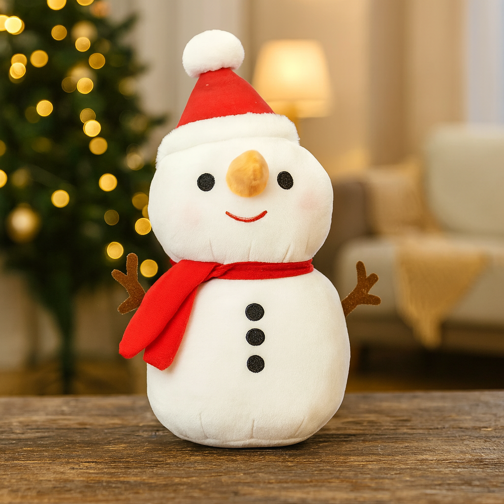 Kerst Pluche Pop – Zachte Sneeuwman & Kerstfiguren Decoratie