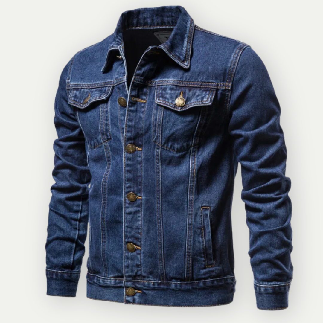 Heren Denim Trucker Jack met Verstelbare Taille