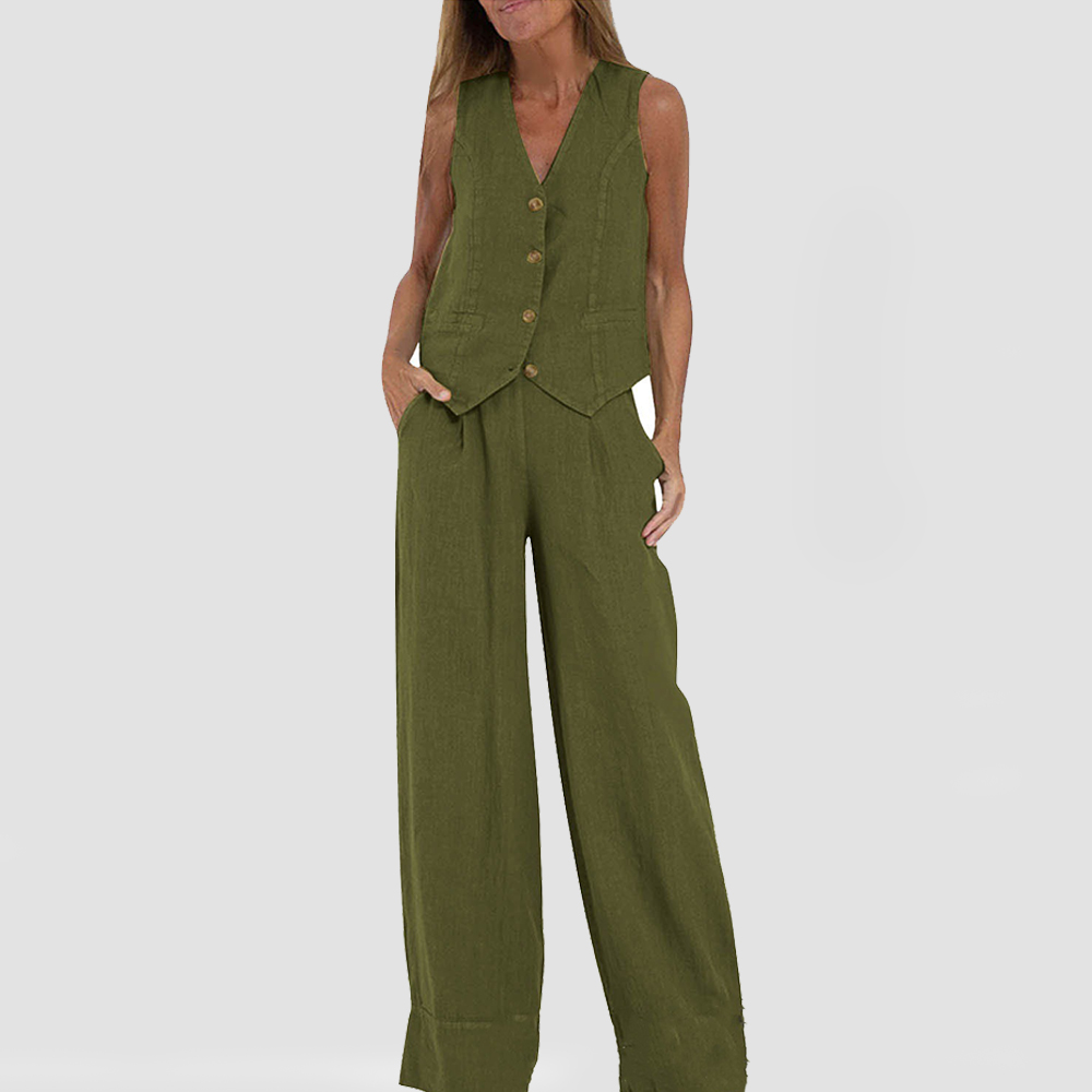 Dames Jumpsuit met Wijde Pijpen – Mouwloos Vestdesign & Comfort Fit