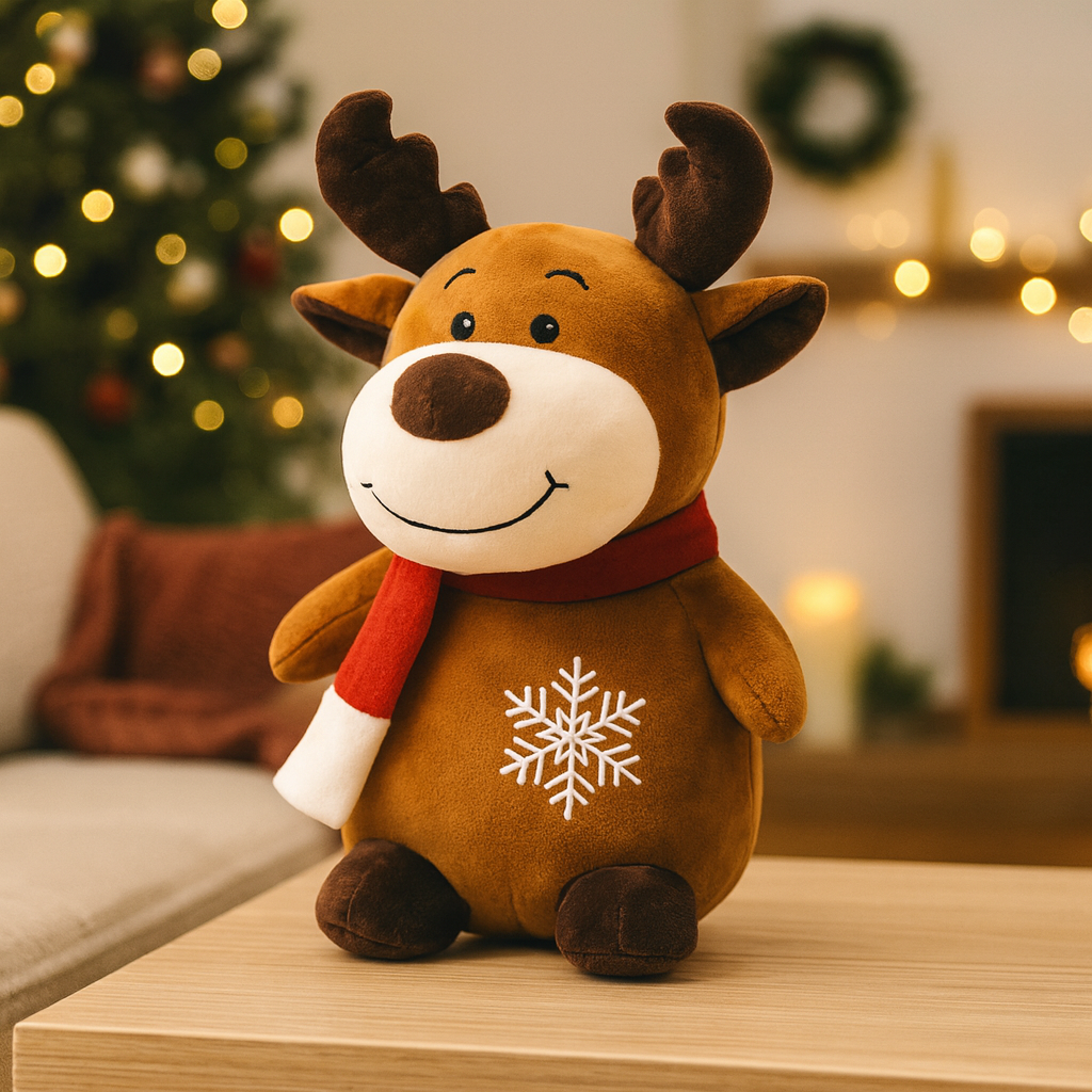 Kerst Decoratie Set – Pluche Kerstman, Rendier & Sneeuwpop