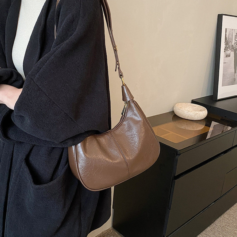 Dames Schoudertas – Minimalistische Halve Maan Tas voor Elke Dag