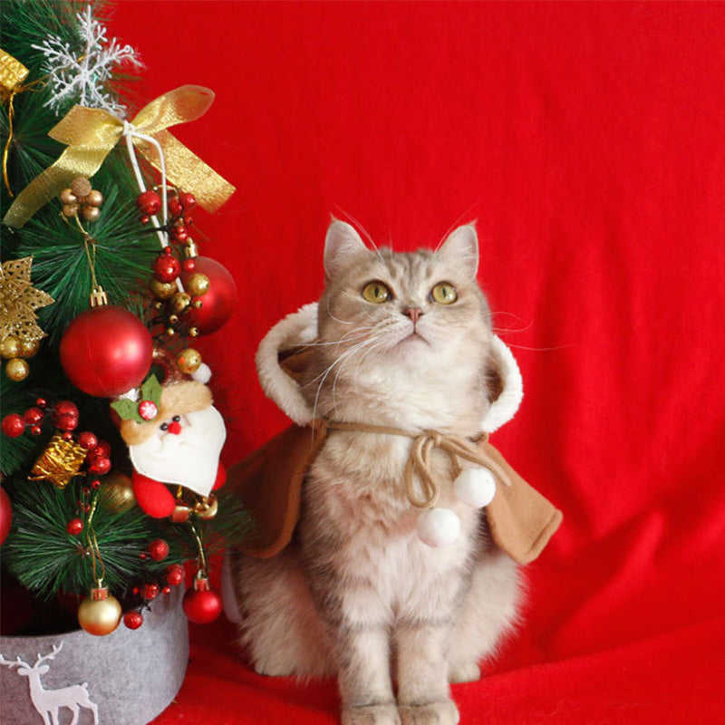 Kerst Cape voor Kat – Schattige Huisdier Kostuum met Capuchon
