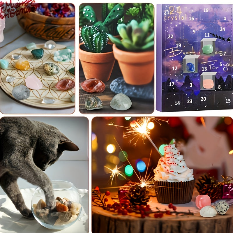 Kristallen Adventskalender – 24 Dagen Natuurlijke Edelstenen Cadeau