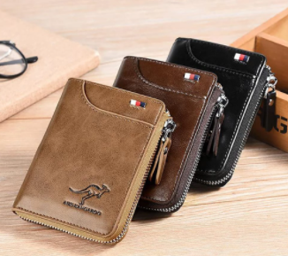 Compacte Herenportemonnee met Rits – Slim & Ruim Ontwerp