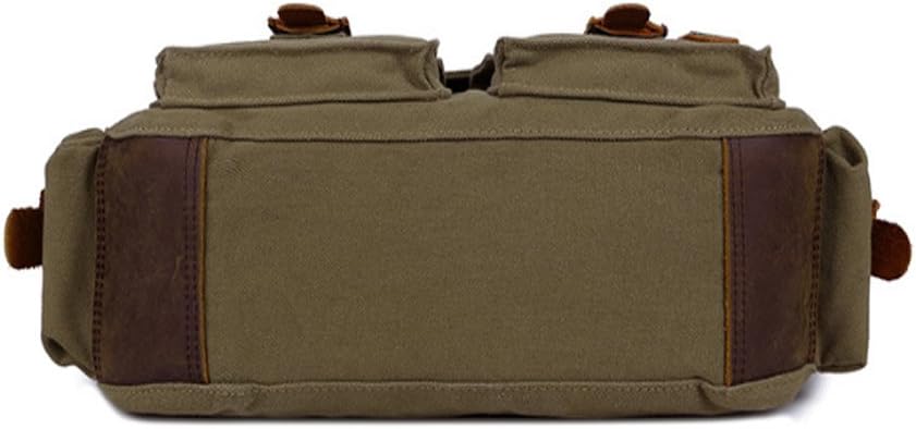 Vintage Canvas Messenger Tas voor Laptops 13-17 Inch Groen