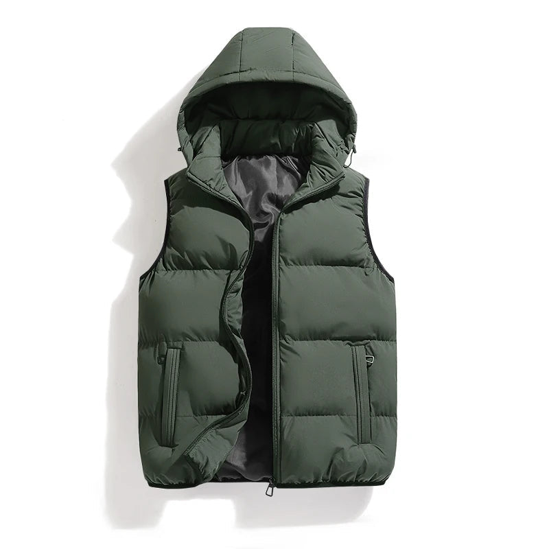 Gewatteerde Bodywarmer met Capuchon voor Heren