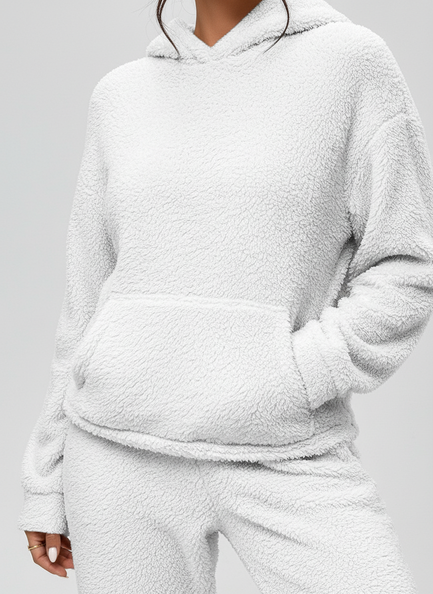 Dames Fleece Loungewear Set – Zachte Hoodie & Broek voor de Winter