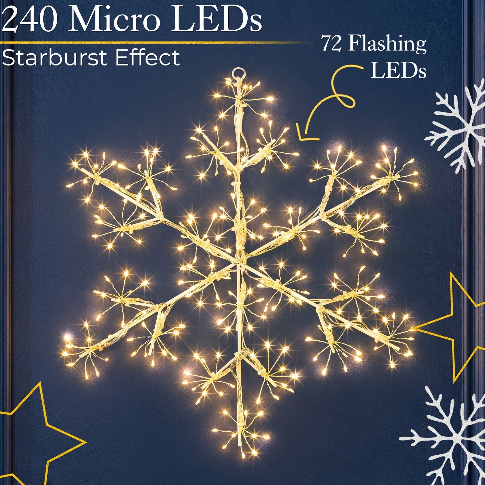 LED Sneeuwvlok Lichtdecoratie – Warme Kerstsfeer voor Binnen