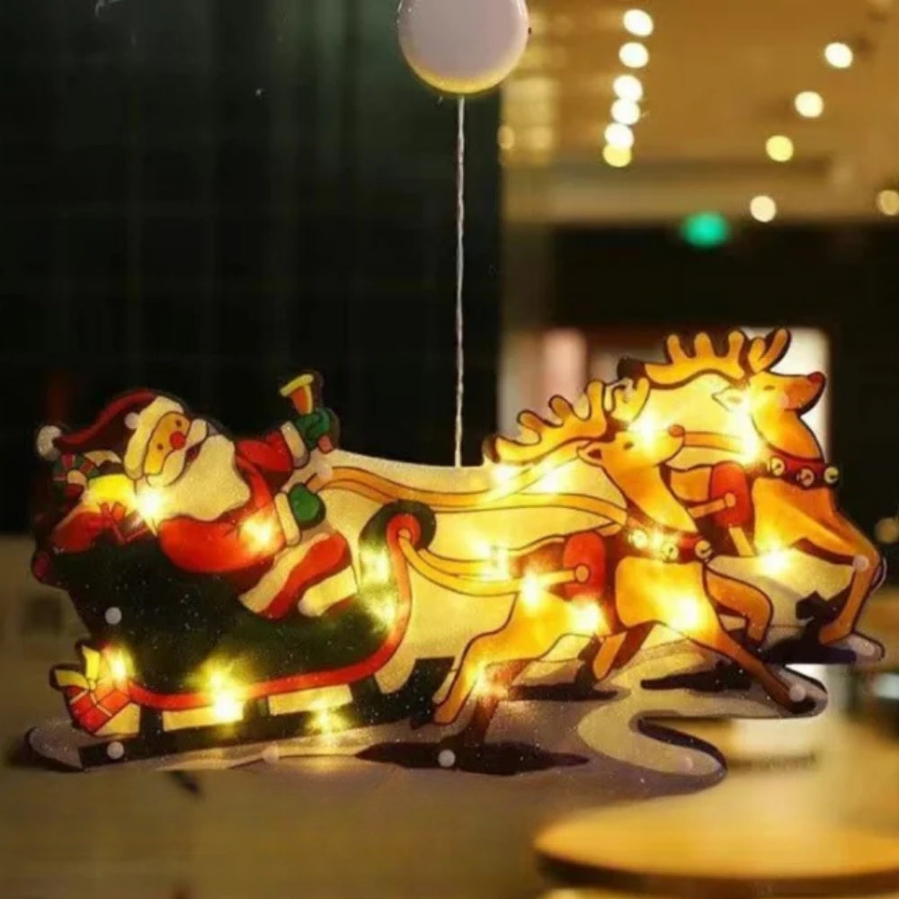 Kerst Raamverlichting met LED – Zelfklevende Decoratie Stickers
