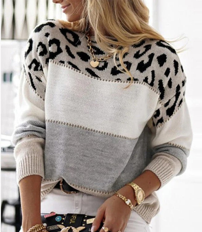 Leopard-Print Trui met Perfecte Pasvorm
