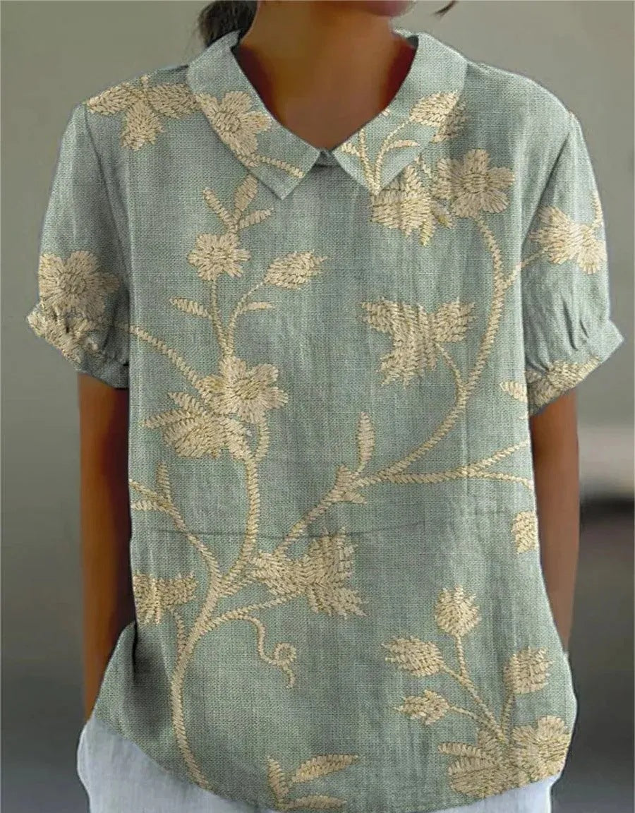 Vintage Bloemenblouse Dames | Comfortabele Pasvorm