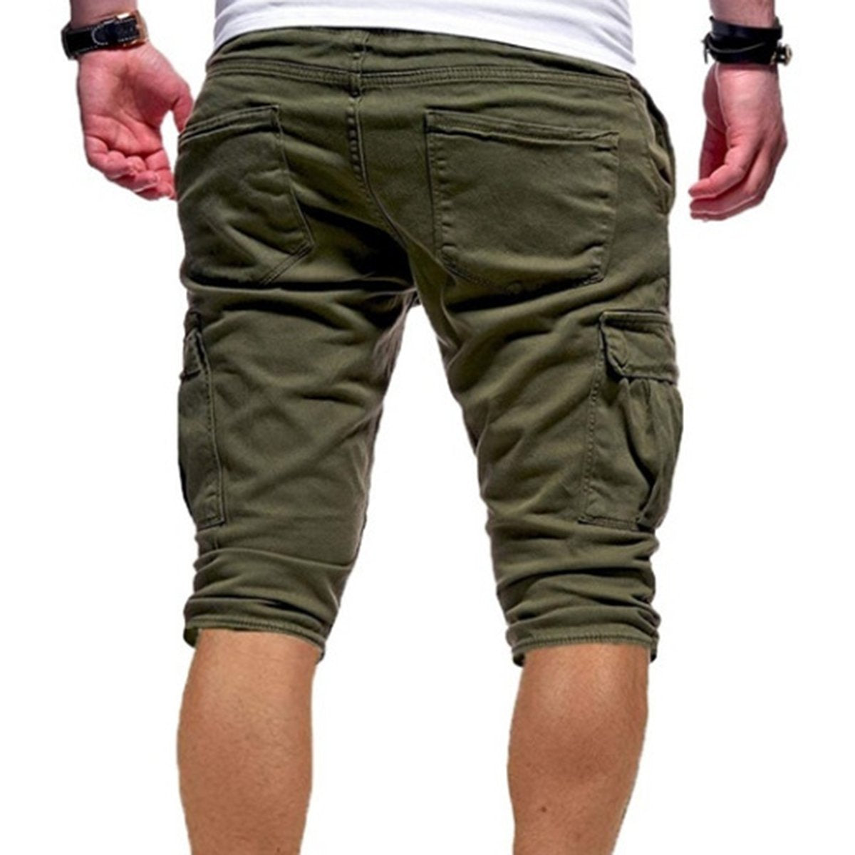 Heren Cargo Shorts met Elastische Tailleband en Zakken