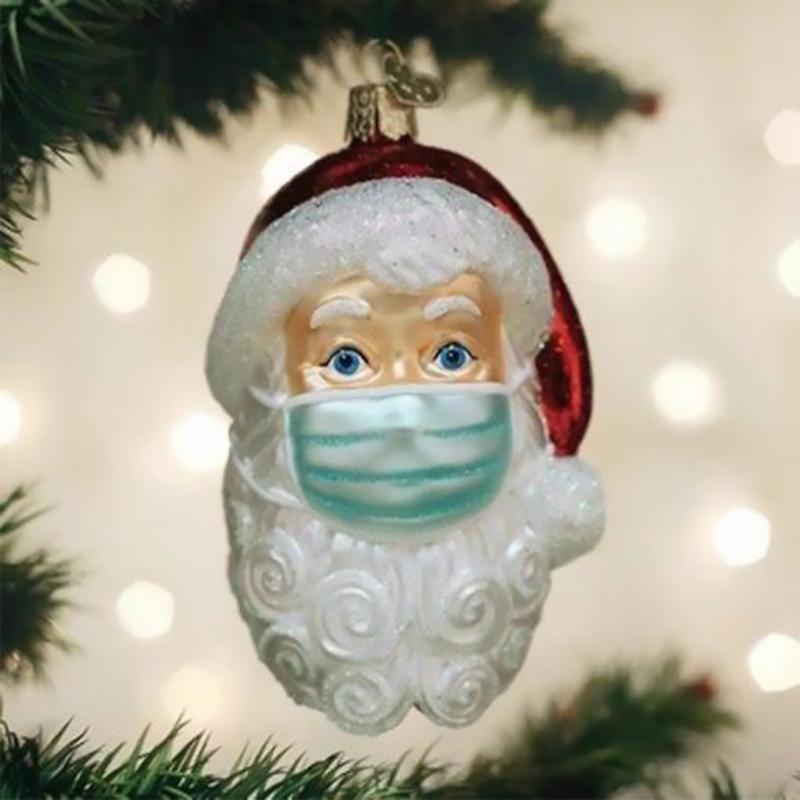 Kerst Ornament Santa met Masker – Boomdecoratie 2020 Design