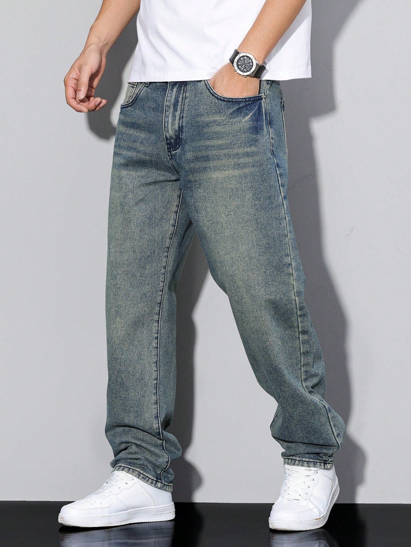 Heren Baggy Jeans – Relaxed Fit Spijkerbroek met Streetwear Look