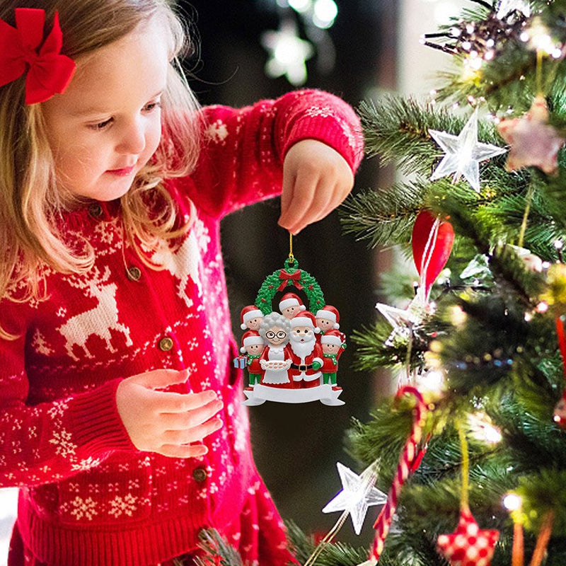 Kerstornament Familie – Hangende Kerstdecoratie voor Boom & Huis