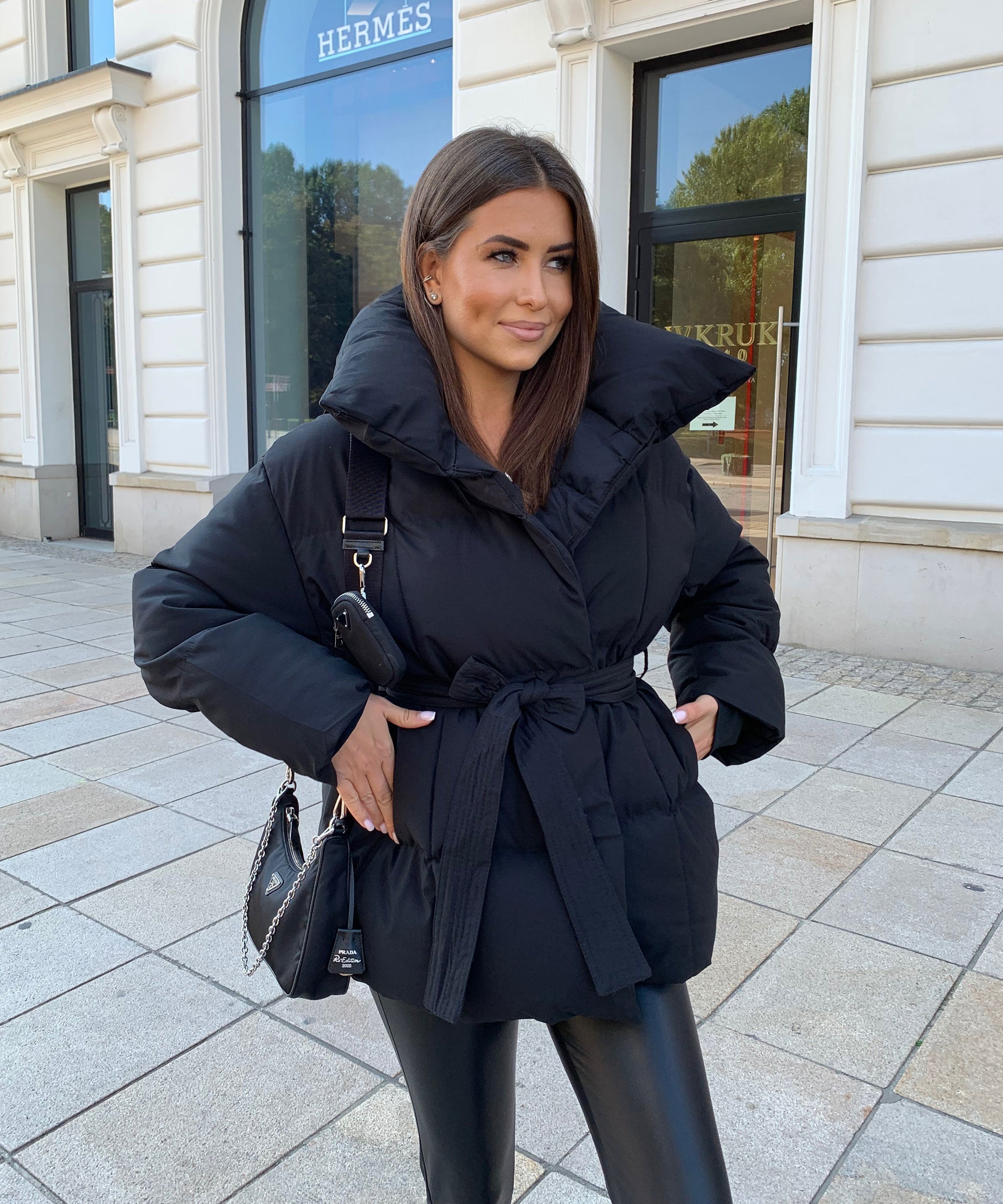 Gewatteerde damesjas met ceintuur – Stijlvolle warme winterjas