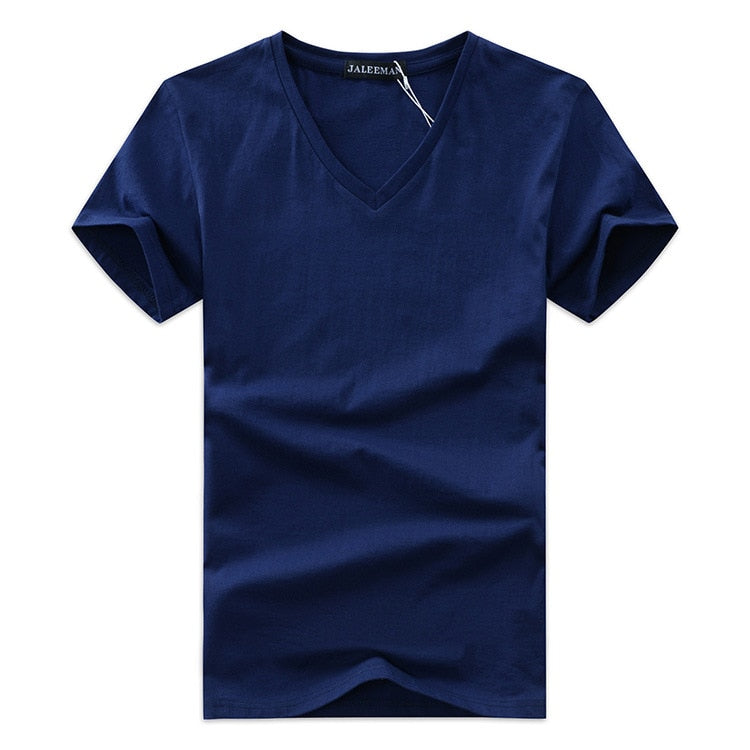 Slim Fit V-hals T-shirt voor Heren