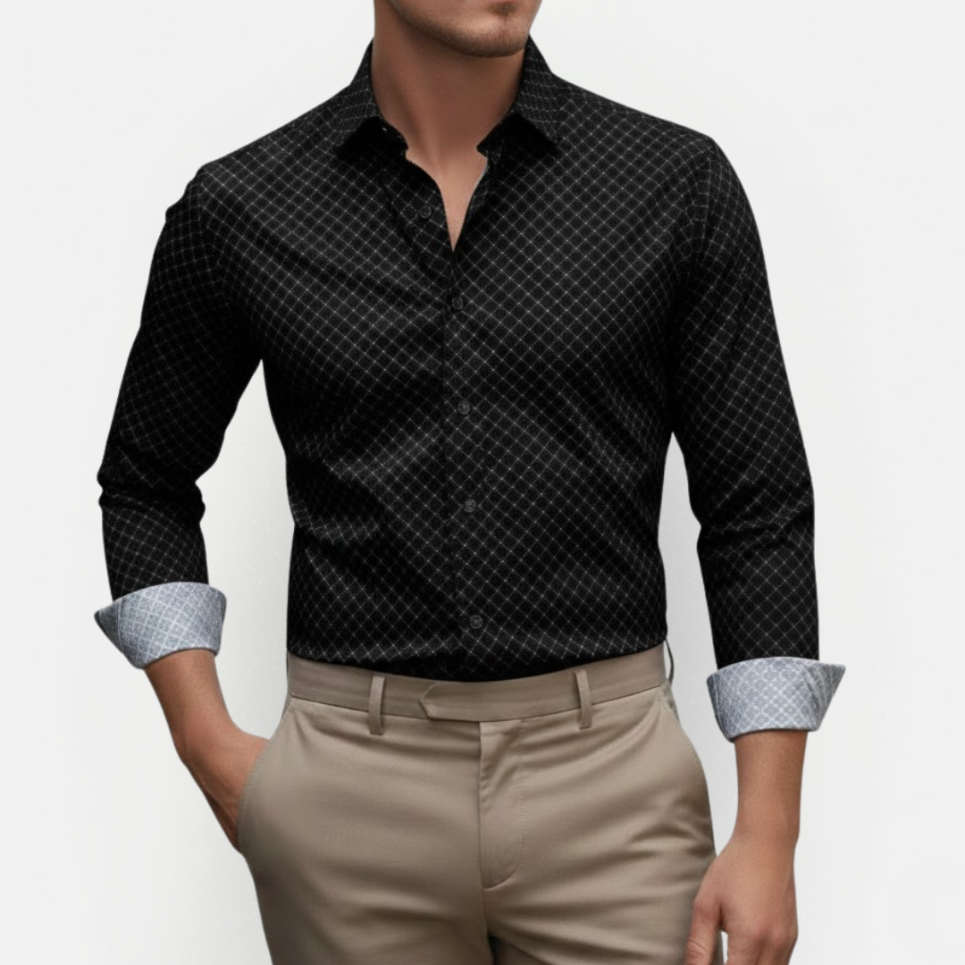Heren Slim Fit Overhemd Ruit – Zakelijk & Casual