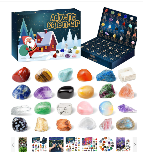 Kristallen Adventskalender – 24 Dagen Mini Stenen & Edelsteenverrassingen