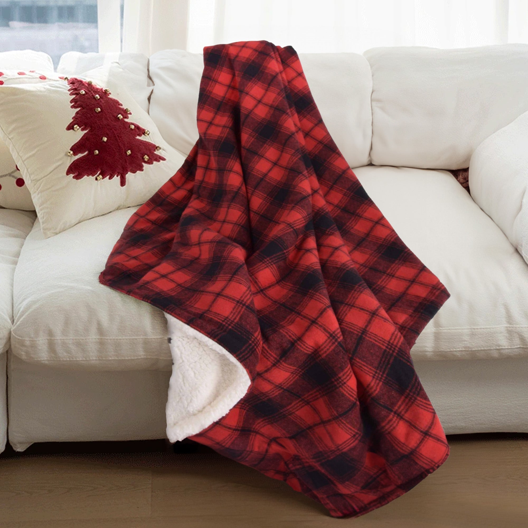 Geruite plaid in rood – Warme en stijlvolle deken voor de winter