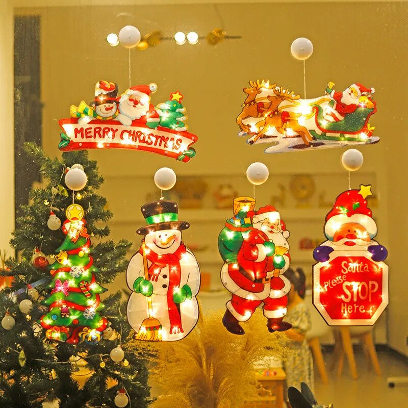 Hangende LED Kerst Raamdecoratie – Verlichte Figuren