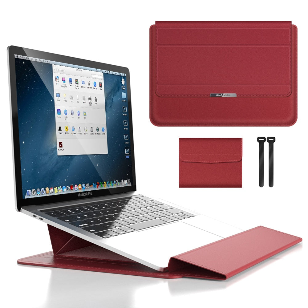 3-in-1 Waterdichte Laptop Sleeve Case met Polssteun en Standaard