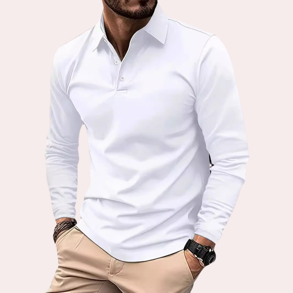 Heren Longsleeve Polo – Stijlvolle Comfort Fit Shirt met Kraag